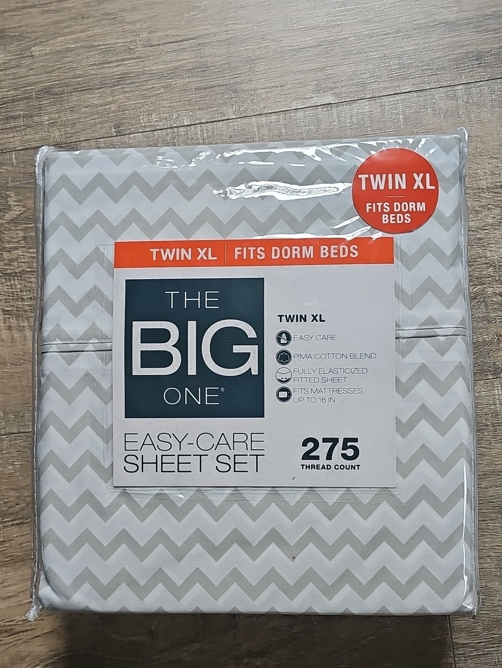 The Big One Twin XL Gray Chevron Sheet Set